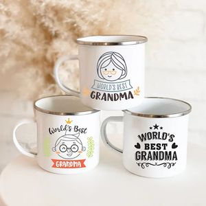 Mors dag gåva till mormor Världens bästa mormor kaffekopp Mormor dryck emalj födelsedagspresent till mormor 231227