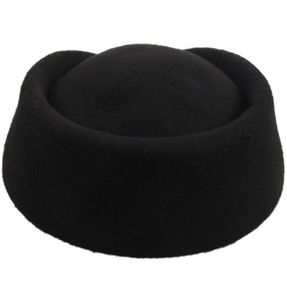 Elegante Wollfilz-Pillenbox für Stewardessen, Stewardessen, Baskenmütze, Party-Basiskappe, Berets1070467