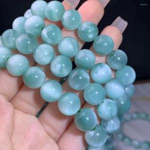 Link Bracelets Wholesale 1pcs Natural Chinese Larimar Bead Bracelet 6mm 8mm 10mm Round Genuine Semi-Precious Gem Stone Jewelry 18cm