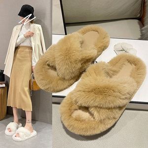 Designer Mao Mao Slippers for Women's Outwear New Korean Edition Instagram Trendy Shoes for Autumn and Winter Household Warmth Women's Cotto q7M4#