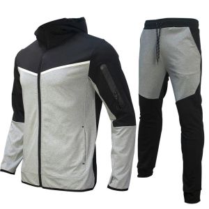 Tekniska fleece hoodies Tech Color Sporwear Full Zip Pant Tracksuit Set Techs Fleeces Techfleeces Sport Pan Mens Designer Jacke Space Cotton Joggers 304