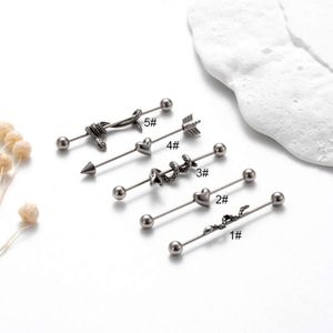 Industriell kirurgiskt rostfritt stål rak skivstång Helix Ear Bar Ball Broskörörhängen Stud 1.2 Skruv Kärleks Snake Ear Bridge Piercing Piercing Body Jewelry