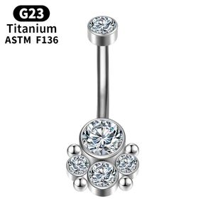 Anelli ombelico industriale piercing titanio setto 16G cartilagine clicker zircone donne affascinanti sexy Daith Helix gioielli per il corpo