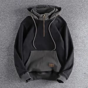 Sweatshirt für Männer färben passende männliche Kleidung mit vollem Reißverschluss mit Kapuzenpullover Lose Streetwear warme Neuheit und S 231227