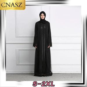 Roupas 2020 nova moda cardigan vestido de renda com cinto oriente médio dubai abaya turquia islâmica elegante estilo de moda