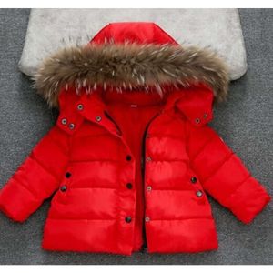 „Gemütliche Winterjacke aus Baumwolle für Kinder mit Fellkapuze – warme und stylische Oberbekleidung für Jungen und Mädchen – modischer Kinder-Daunenparka-Mantel“