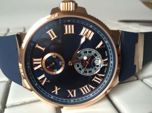 Topselling multi style UN men Wristwatches New Marine Manufacture Rome digital 266-67-3/43 Auto Date Rose Gold 45 mm blue dial mechanical Automatic Mens Watches