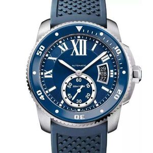 Herrenuhren Herrenuhr Fashion Watch Blue Stone Button Series Weißes Kalenderzifferblatt Automatische mechanische Schnalle Armbanduhr Männliche Armbanduhr Montre de Luxe 007 Uhr