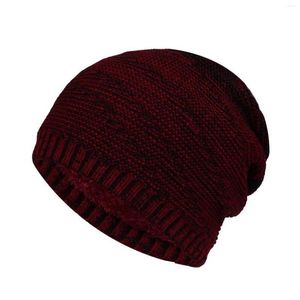 Berets outono inverno moda gorros de malha para mulheres meninas térmica à prova de vento chapéu crochê crânios lã esqui beanie rua bonés