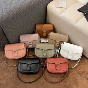 22% zniżki na designerską torbę Spring Nowe modne kobiety wszechstronne siodło francuskie małe stojak na jedno ramię stały kolor prosty torba crossbody