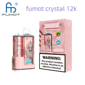Fumot Crystal 12000 Puffs Fumot Randm使い捨ての蒸気メッシュコイルスマートなベイプオイルバッテリースクリーンディスプレイ36フレーバー利用可能