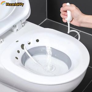 Donna che piega bidet portatile auto pulizia materna Parti private Hip Irrigator vasca da bagno Sedile per anziani in gravidanza 231227