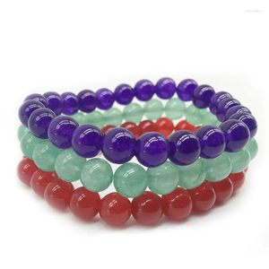 Strand 2023 Biżuteria czerwona niebieska zielona zielona kamień naturalny czakra joga koraliki Pulseira Masculina Men Feminina Bileleklik pulseras 4 mm 8mm 8 mm