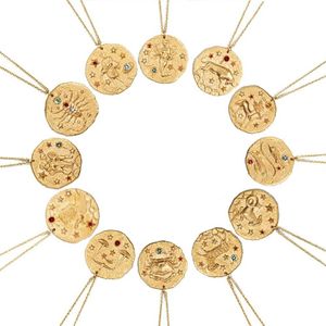 Vercret Zodiac Necklace 925 Sterling Silver Constellation Gold Pendantネックレス