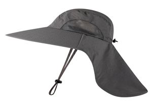 Vandring av nät fiskare hatt med nackflik bred grim safari hatt utomhus uvprotection klättra snabbtorkande hink caps1580866