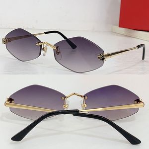 Laties Summer Outdoor Cheetah Series Sunglasses Ladies Modna marka projektantka bezkręgowe soczewki wielokątne w stylu podróży na zewnątrz okulary przeciwsłoneczne CT0433