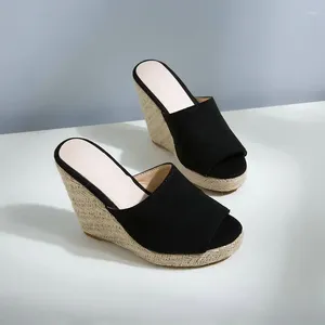 Sandals Women Slipper Women's Wedges Platform Heel Shoes Wedge Open Toe Summer Straw Comfy Casual 2023 Outside