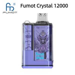 NEU Crystal 12000 Puff Fumot Großhandel RandM Einweg-Vape-Mesh-Coil-Flüssigkeitsbatterie LED-Anzeige Vape-Box 36 Geschmacksrichtungen 0% 2% 5% Nikotinsalz