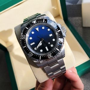 Relógios de luxo de alta qualidade Relógios masculinos 44mm Relógio mecânico automático Relógio de mar profundo para homens Aço inoxidável 904L e fivela à prova d'água e de alta qualidade com caixa