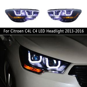 Для Citroen C4L C4 светодиодные фары 13-16 дневные ходовые огни стример указателя поворота передняя лампа автомобильные аксессуары автозапчасти