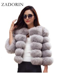 Zadorin S5XL Mink Coats Autumn Winter Fluffy Black Faux Fur Coat Kvinnor Eleganta tjocka varma jackor för 2023 TOPS 231226