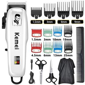 Trimmer Kemei Electric Hair Clipper Hair Cut Wireless Trimmer Men Professional Clipper Hine laddningsbart hårklippta Barber 809A PG