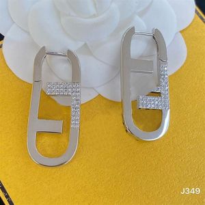 Luxe Hoop Earring Designer Sieraden Voor Vrouwen Gouden Oorbellen 925 Zilver F Dangle Diamond Stud Oorbellen Engagement Orecchini Liefde Ho219z