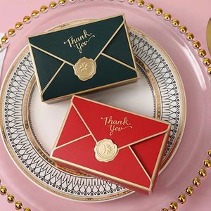 5 Stück/Batch neue einfache kreative Bronze Geschenkbox Verpackung Hüllkurve Form Hochzeit Candy Bag Birthday Party Kosmetik Verpackung Box 231227