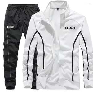 Men's Tracksuits 2024 Custom Logo Sports Set Autumn Loose Zipper Fit Casual Wear Sweater Handsome Paired Male Versatile