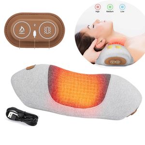 Aquecimento Pillow de massagem vibratória no pescoço Relax Relax ombro de ombro de peco de espuma travesseiro de espuma pescoço Massager Dor alívio Ajudar o sono 231227