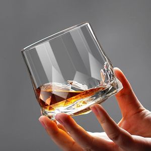 Novel Creative Thick Crystal Whiskey Tumbler Glass Spinning Tops Design Hammer Glasses Of Wine Brandy Cup Wineglass 231226
