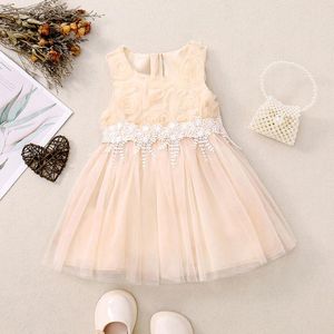 Girl Dresses Toddler Girls Dress Tulle Did Children Sleeveless Patchwork Flower Solid Princess Summer Beach Dressing Party Vestidos