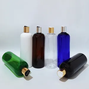Förvaringsflaskor 500 ml Guldskivans toppkapital Vit flaska tom plast reser husdjur lotion storlek för schampo