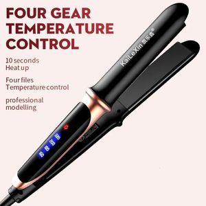 4 gear調整可能な温度2IN1プロフェッショナルフラットアイアンヘアストレートナー湿潤または乾燥髪のための高速ウォームアップスタイリングツール231227