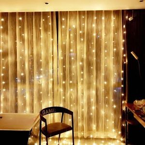 Dekorationer Icicle Waterfall Fairy String Curtain Christmas Lights Inomhus LED Garland för dekoration 201203