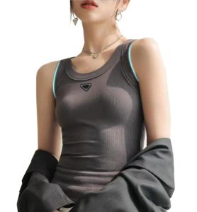 Novo designer de verão moda feminina tanque sling colete de algodão puro high slim slim shirt shirt esportes de ioga de ioga múltipla cor de luxo m-2xl