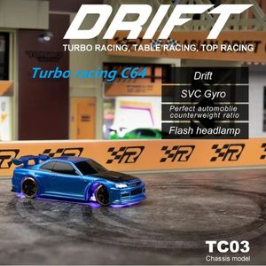 Turbo Racing C64 1/76 Drift RC Car With Gyro Radio Full Proportional Remote Control Toys RTR Kit For Kids and Adults Toys 231226