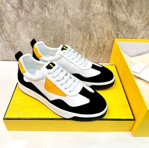 Männer Plattform Sneaker Sporttrainer Yellow Bug Eye Leder Sneakers Low Top Schnüre-up schwarzweiß Luxusdesigner mit Box 38-45EU