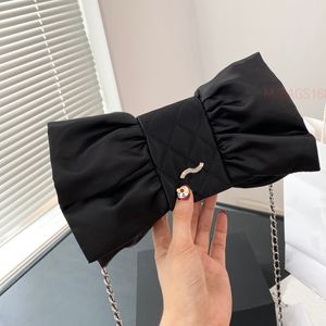 Nova marca famosa bolsa de banquete portátil bow handheld com face cetim de alta qualidade feminina feminina de bolsa de luxuris de luxuris de bolsas de bolsas