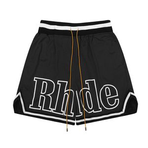 RHUDE Men Breathable Beach Shorts Men Women Casual Mesh Track Breathable Oversize Rhude Shorts Waist Drawstring Shorts Free Shipping For Rhude Short Pants