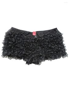 Mulheres sleepwear mulheres multi-camada babados babados rendas shorts calças calcinha calcinha burlesque bloomers dança pettipants