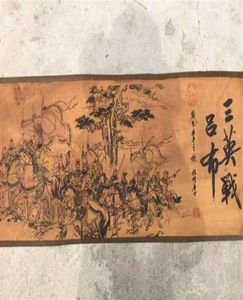 Whole Antique Three British War Lu Bu Famous Painting Full Picture ndscape Painting Long scroll Zhongtang Painting Decoration Framed23964113537