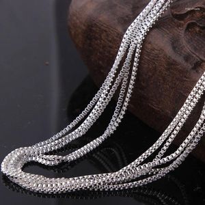 Chains Silver Plated Box Chain For Pendant Wholesale Stock Length 16 18 20 22 24 26 28 30 Inch Fashion Necklace