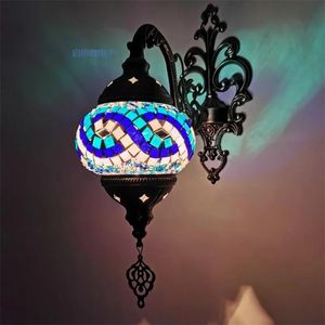 LAMP 2019 Nyaste medelhavsstil Art Deco Turkish Mosaic Wall Lamp Handcrafted Mosaic Glass Romantic Wall Light
