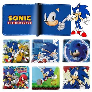 Sonic The Hedgehog Brieftasche Cartoon Mode Luxus Multi Layer Reißverschluss PU Geldbörse Tragbare kurze Kartenhalter Tasche Kinder Geschenk