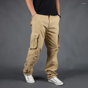 Męskie spodnie Wysokiej jakości ładunki męskie swobodne multi kieszeni wojskowe armia znamionowa proste spodnie długie spodnie