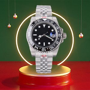 Med Box AAA Mens Automatic Watch Mechanical Ceramic Watch All rostfritt stål Simning Watch Sapphire Luminous Watch Business Casual Montre de Luxe Watch Montre de de