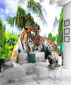 Murale personalizzato 3d Wallpaper Furious Cute Tiger Paesaggio Paesaggio Murale HD Decorativo Bellissimo sfondo1486143