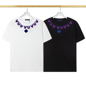 Nowa koszulka męska z literami haft letni designer t koszule swobodne koszulki Męskie odzież mody m-3xl