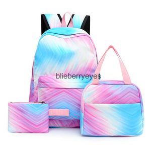 Styl plecaka 2023 NOWOŚĆ 3PCS Zestaw dziewcząt Women High School Torby Kapół Wodoodporne studenckie laptopa Mochila Mochila Large Travel Rucksackblieberyees